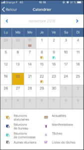 application mobile calendrier