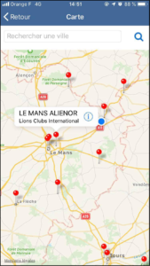 application mobile carte des clubs