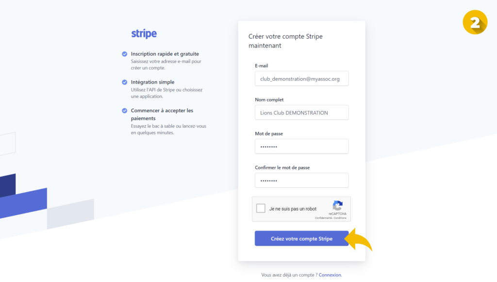 Créer son compte Stripe