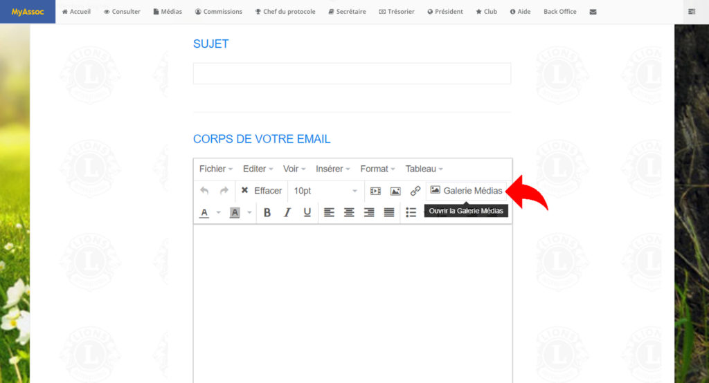 bouton - insérer un lien vers un document